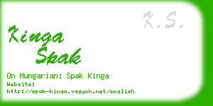 kinga spak business card
